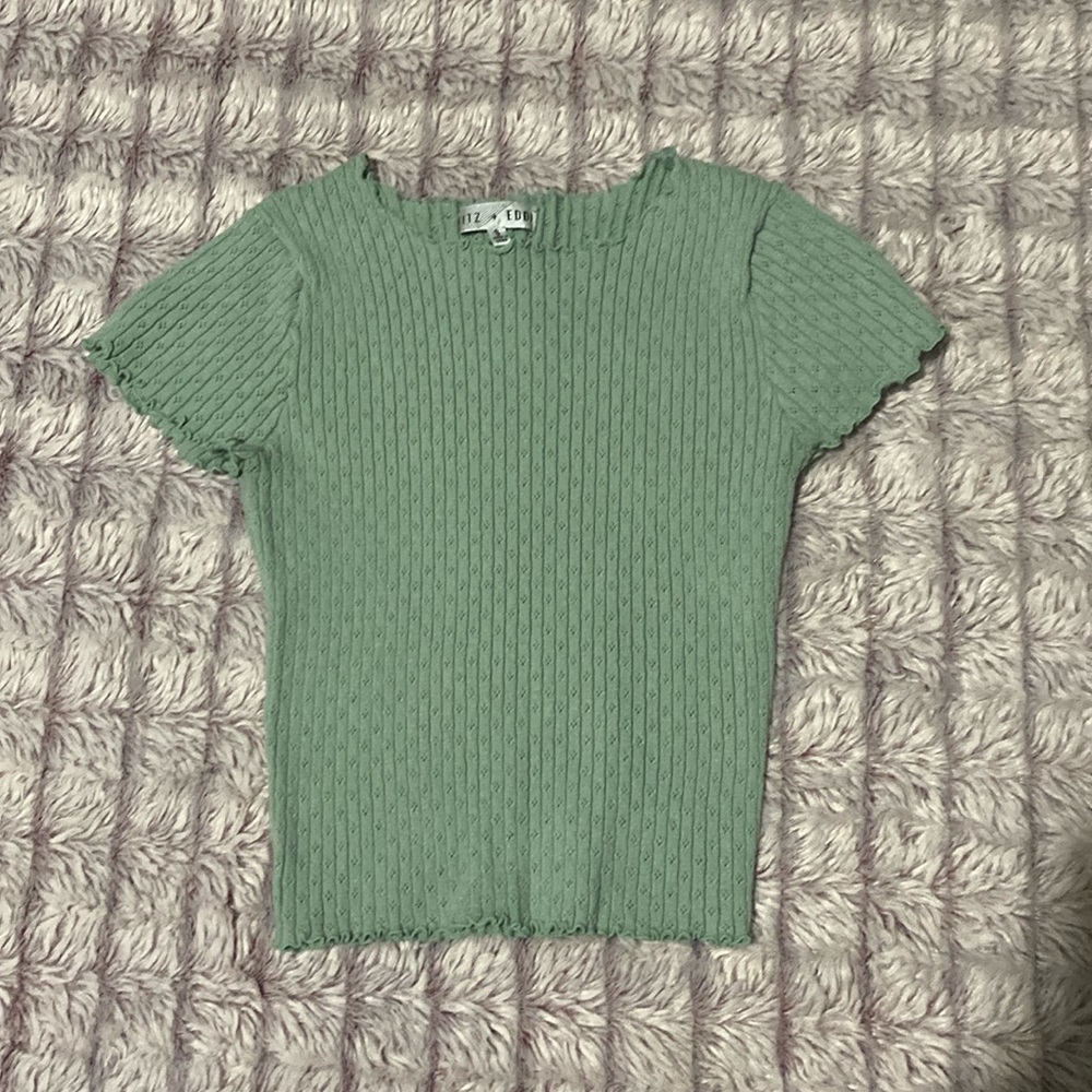 light green buckle crop top